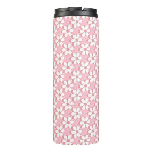 Bouteilles Isothermes Motif rose et blanc sur rose clair (Dos)