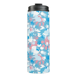 Bouteilles Isothermes Motif rose et bleu de chien de camouflage