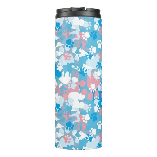 Bouteilles Isothermes Motif rose et bleu de chien de camouflage (Dos)