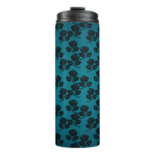 Bouteilles Isothermes Motif Rose noir et bleu