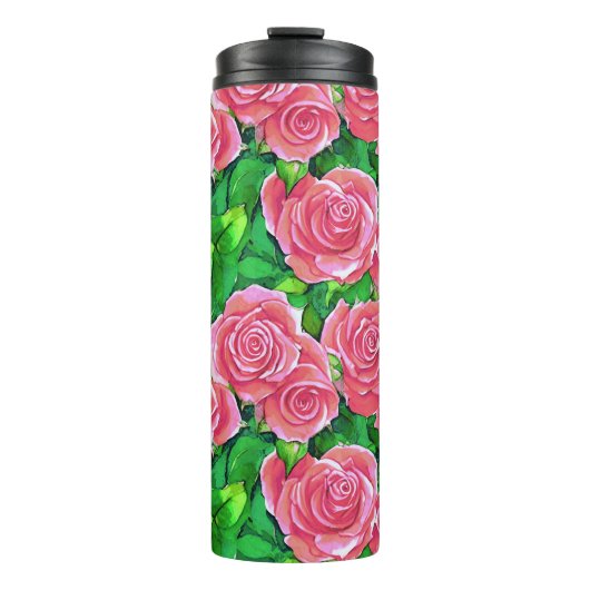 Bouteilles Isothermes Motif Rose rose (Devant)