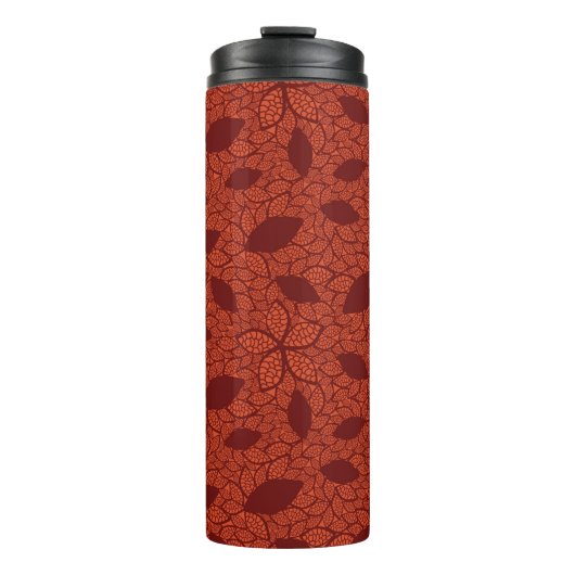Bouteilles Isothermes Motif rouge de feuille sur l'orange (Devant)