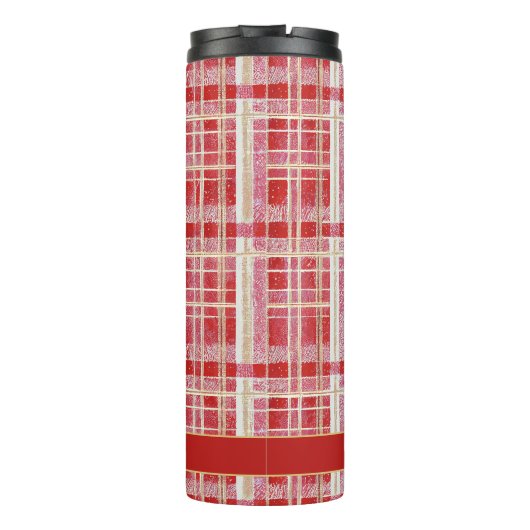 Bouteilles Isothermes Motif rouge Gold Plaid N° 2 ID1009 (Dos)