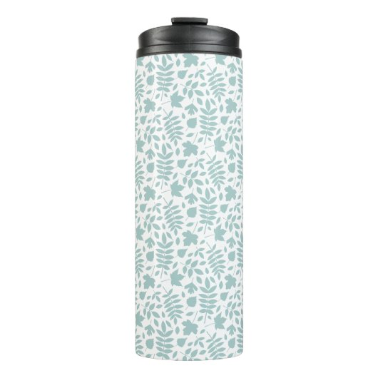 Bouteilles Isothermes Motif Rpt Feuille tombé Turquoise en blanc (Devant)