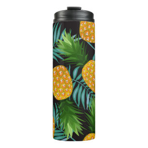 Bouteilles Isothermes Motif sans ananas avec feuilles de palme sur bla
