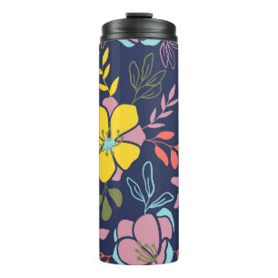 Bouteilles Isothermes Motif sans couture à fleurs tendance. Petit étage 