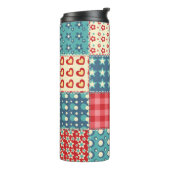 Bouteilles Isothermes Motif sans couture. Arrière-groupe patchwork vinta (Tourné sur la gauche)