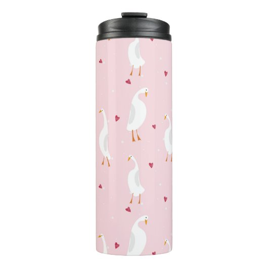 Bouteilles Isothermes Motif sans couture avec canard mignon avec coeur s (Devant)