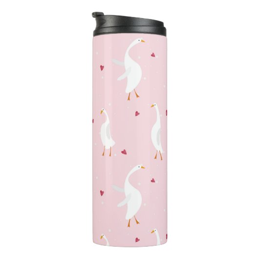 Bouteilles Isothermes Motif sans couture avec canard mignon avec coeur s (Tourné sur la droite)