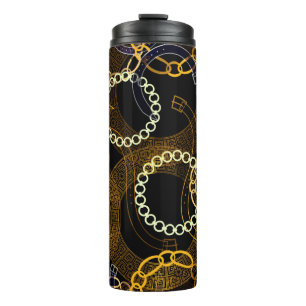 Bouteilles Isothermes Motif sans couture avec ceintures chaînes de méand