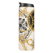 Bouteilles Isothermes Motif sans couture avec chaînes or pierres précieu (Tourné sur la droite)