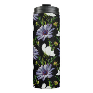 Bouteilles Isothermes Motif sans couture avec cosmos blanc et marguerite