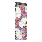 Bouteilles Isothermes Motif sans couture avec crânes trouver des fleurs (Tourné sur la droite)