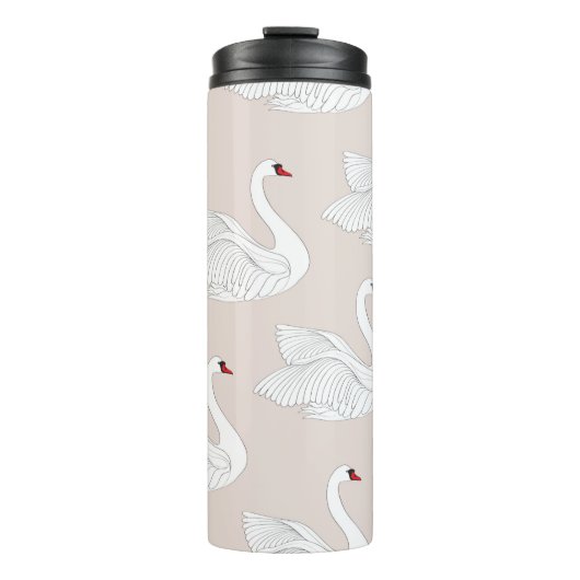 Bouteilles Isothermes Motif sans couture avec cygnes blancs. Orne d'oise (Devant)