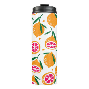 Bouteilles Isothermes Motif sans couture avec des fruits. Timbre texturé