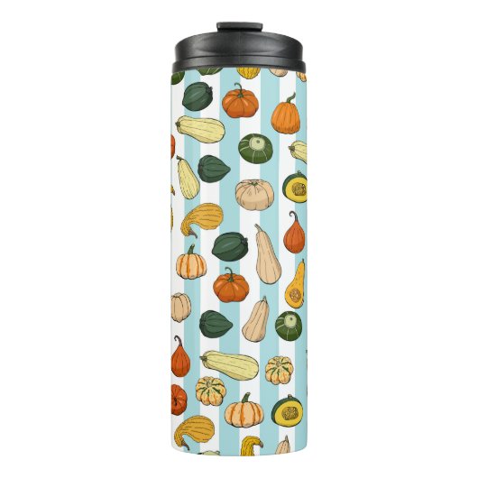 Bouteilles Isothermes Motif sans couture avec des squashe dessinés à la (Devant)