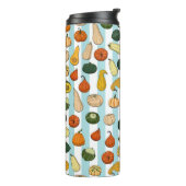 Bouteilles Isothermes Motif sans couture avec des squashe dessinés à la (Tourné sur la gauche)