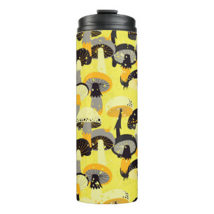 Bouteilles Isothermes Motif sans couture avec différents champignons.