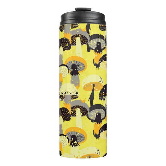 Bouteilles Isothermes Motif sans couture avec différents champignons.  (Devant)