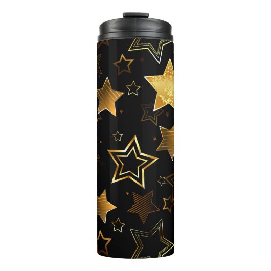 Bouteilles Isothermes Motif sans couture avec étoiles d'or (Devant)