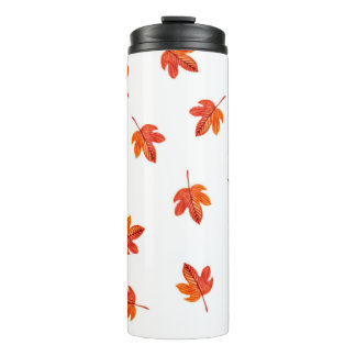 Bouteilles Isothermes Motif sans couture avec feuilles d'automne. Aquare