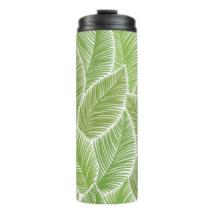 Bouteilles Isothermes Motif sans couture avec feuilles de palmiers verts