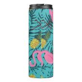 Bouteilles Isothermes Motif sans couture avec flamants roses et vert pal (Dos)