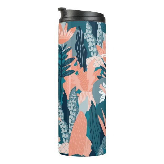 Bouteilles Isothermes Motif sans couture avec fleurs d'imaginaire, mur n (Tourné sur la droite)