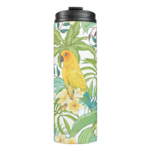 Bouteilles Isothermes Motif sans couture avec fleurs Plumeria, feuilles 