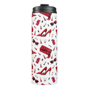 Bouteilles Isothermes Motif sans couture avec les petites choses en roug