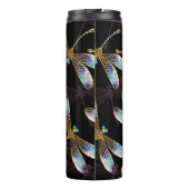 Bouteilles Isothermes Motif sans couture avec libellules d'or (Dos)