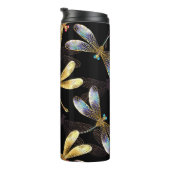 Bouteilles Isothermes Motif sans couture avec libellules d'or (Tourné sur la droite)
