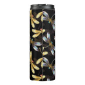 Bouteilles Isothermes Motif sans couture avec libellules d'or (Dos)