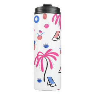 Bouteilles Isothermes Motif sans couture avec palmiers ananas coconu