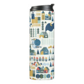 Bouteilles Isothermes Motif sans couture avec village scandinave dans le (Tourné sur la gauche)