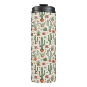 Bouteilles Isothermes Motif sans couture de cactus de désert succulent
