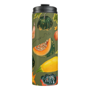 Bouteilles Isothermes Motif sans couture de citrouilles et de feuilles s