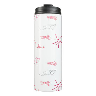 Bouteilles Isothermes Motif sans couture de cœurs roses mignons et de gr
