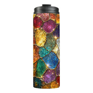 Bouteilles Isothermes Motif sans couture de mosaïque de cristal coloré d