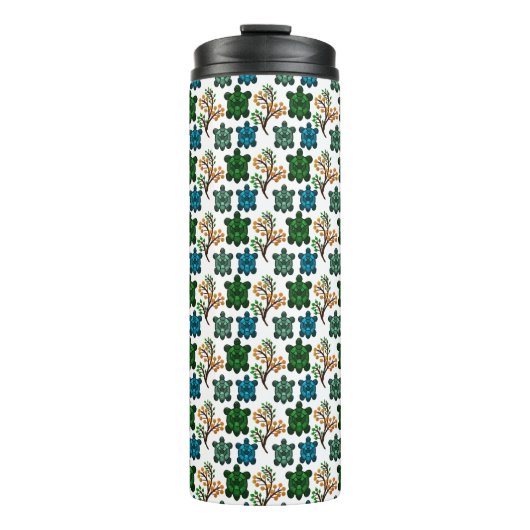 Bouteilles Isothermes Motif sans couture de tortue mignonne | Répétition (Devant)