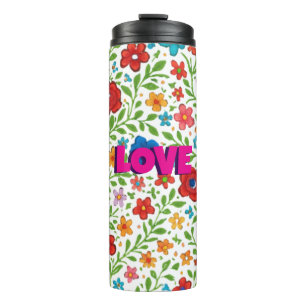 Bouteilles Isothermes Motif sans couture de vignes florales d'art folklo