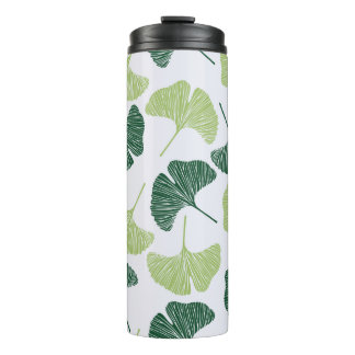 Bouteilles Isothermes Motif sans couture Green ginkgo biloba 