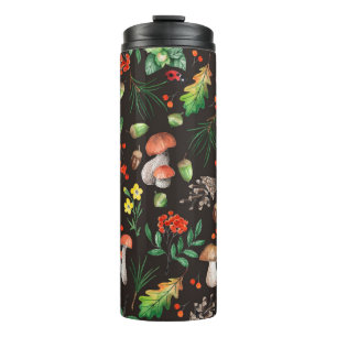 Bouteilles Isothermes Motif sans joint avec champignons, noix, feuilles,