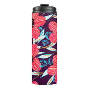 Bouteilles Isothermes Motif sans soudure à base de plantes florales dess