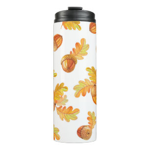 Bouteilles Isothermes motif sans soudure automne avec feuilles en chêne 