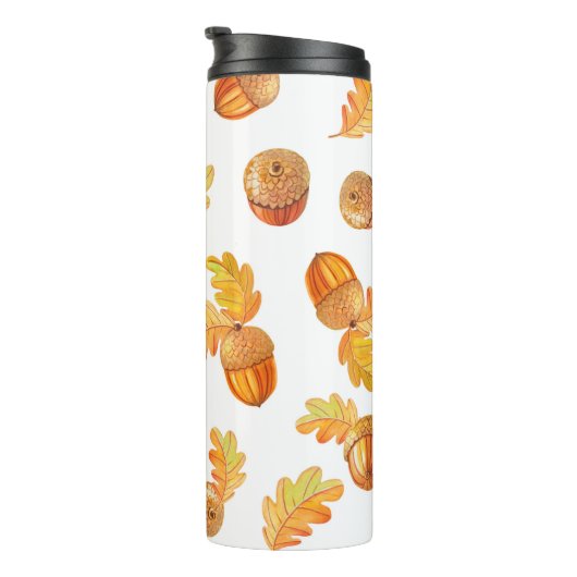 Bouteilles Isothermes motif sans soudure automne avec feuilles en chêne  (Tourné sur la droite)