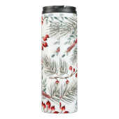 Bouteilles Isothermes Motif sans soudure de Noël, oiseaux cardinaux, rou (Dos)