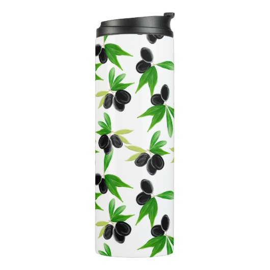 Bouteilles Isothermes Motif sans soudure Gouache avec branche d'olivier, (Tourné sur la gauche)