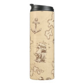 Bouteilles Isothermes Motif sépia à thème nautique (Tourné sur la droite)