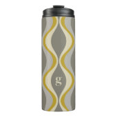 Bouteilles Isothermes motif super rétro - monogramme - taupe or (Devant)